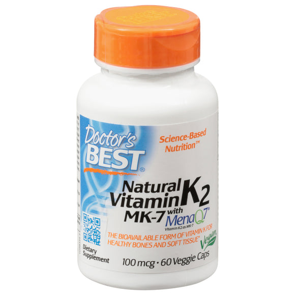 Doctor's Best - Vitamin K2 Mk-7 Menaq7 100mcg - 1 Each-60 Vcap - Vita-Shoppe.com