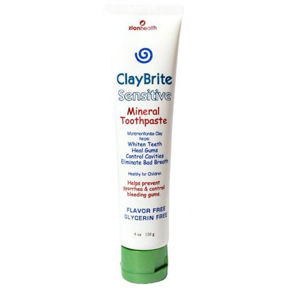 Zion Health - Tpaste Claybrite Sensitiv - 1 Each - 4 Oz - Vita-Shoppe.com