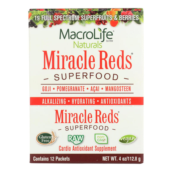 Macrolife Naturals Miracle Reds Antioxidant Super Food - 12 Packets Of .33 Oz - Vita-Shoppe.com