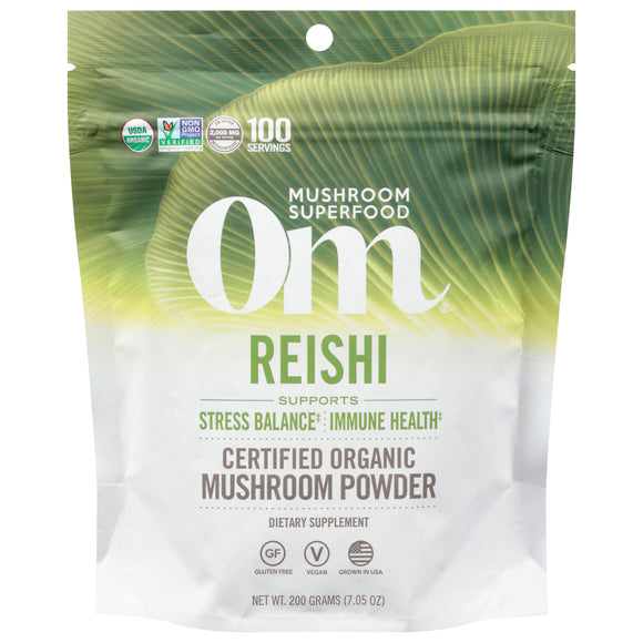 Om - Reishi Organic Powder 200grm - 1 Each -7.05 Oz - Vita-Shoppe.com