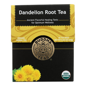 Buddha Teas - Organic Tea - Dandelion Root - Case Of 6 - 18 Bags - Vita-Shoppe.com