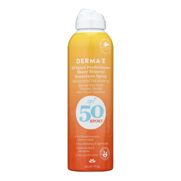 Derma E - Snscrn Spray Sport Spf50 - 1 Each-6 Fz - Vita-Shoppe.com