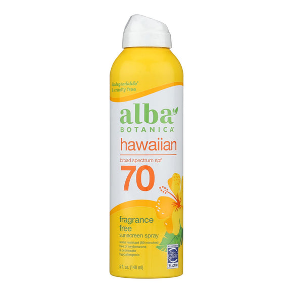 Alba Botanica - Sunscreen Spray For Face Mineral Spf 70 - 1 Each-5 Fluid Ounces - Vita-Shoppe.com