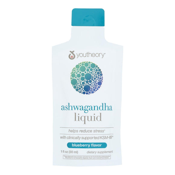Youtheory - Liquid Ashwagandha Blueberry - Case Of 12-1 Fluid Ounces - Vita-Shoppe.com