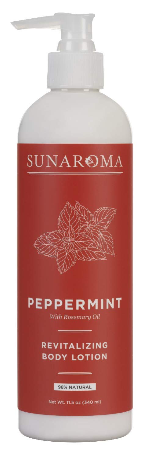 Sunaroma Revitaling Body Lotion Peppermint 11.5 oz. Pump Bottle