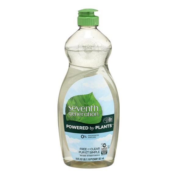 Seventh Generation - Dish Liquid Free & Clear - Case Of 6-19 Fz - Vita-Shoppe.com