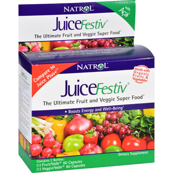 Natrol JuiceFestiv Daily Fruit & Daily Veggie  Immune Support, Capsules, 120ct - Vita-Shoppe.com