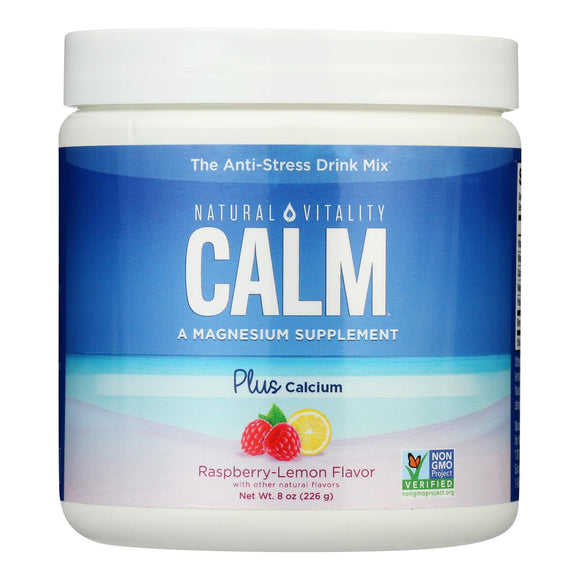 Natural Vitality - Calm W Calc Raspberry Lemon - 1 Each 1-8 Oz - Vita-Shoppe.com