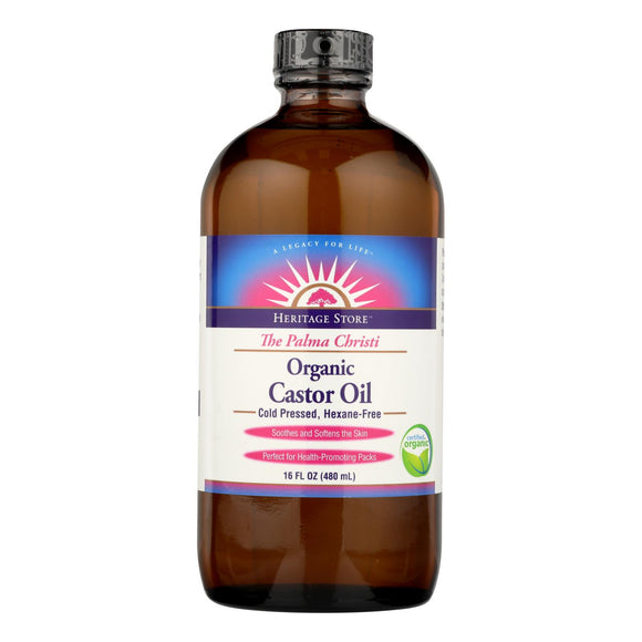 Heritage Store Herit Castor Oil - 16 Fl Oz - Vita-Shoppe.com