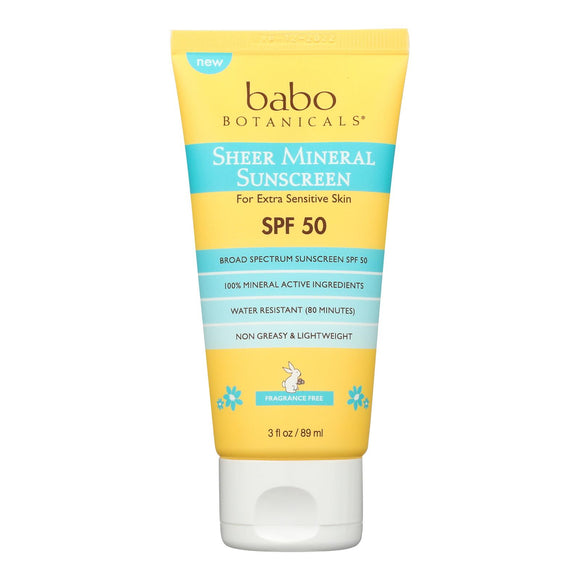 Babo Botanicals - Sunscrn Sheer Ltn Spf 50 - 1 Each-3 Fz - Vita-Shoppe.com