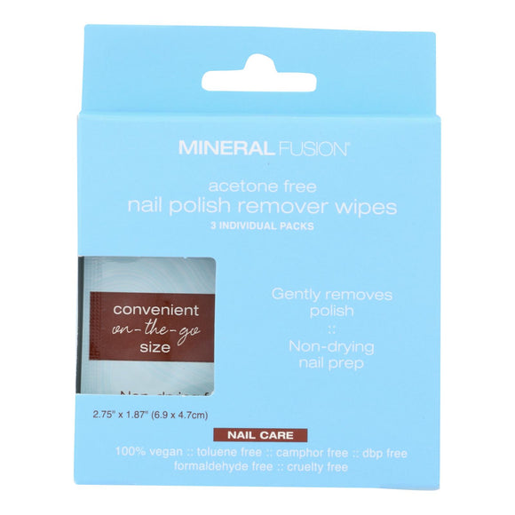 Mineral Fusion - Nail Polish Remover Wipes - Case Of 15-3 Ct - Vita-Shoppe.com