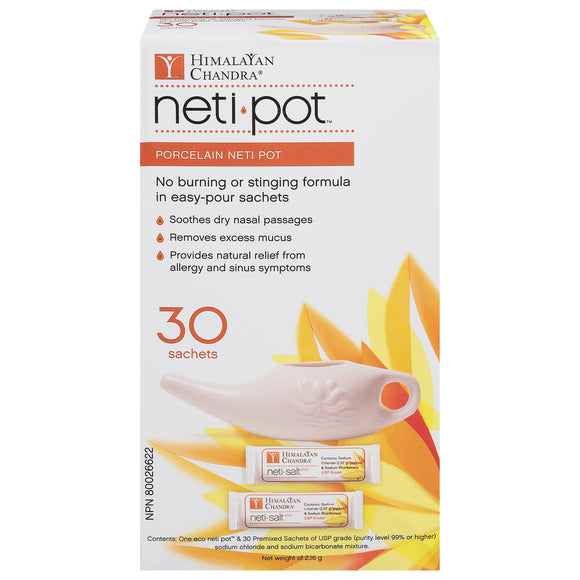 Himalayan Chandra Neti Pot - Porcelain - With 30 Sachets - 1 Count - Vita-Shoppe.com