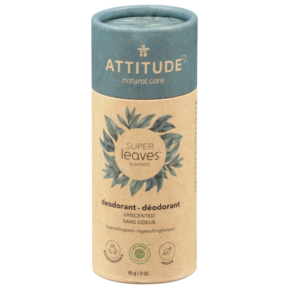 Attitude - Deodorant Spr/lv Unscented - 1 Each-3 Oz - Vita-Shoppe.com