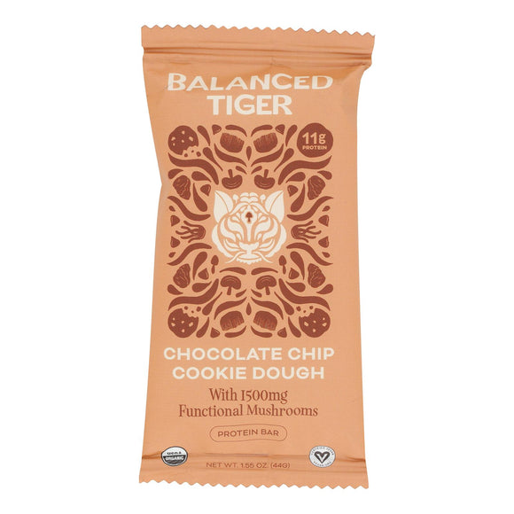 Balanced Tiger - Bar Protein Chocolate Chip Cookie Dough - Case Of 12 - 1.55 Ounces - Vita-Shoppe.com