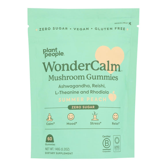 Plant People - Gourmet Mushroom Wondercalm Peach - 1 Each-60 Count - Vita-Shoppe.com