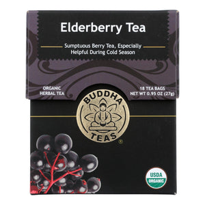 Buddha Teas - Organic Tea - Elderberry - Case Of 6 - 18 Count - Vita-Shoppe.com