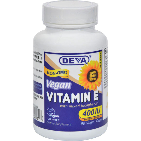 Deva Vegan Vitamin E With Mixed Tocopherols - 400 Iu - 90 Vegan Capsules - Vita-Shoppe.com
