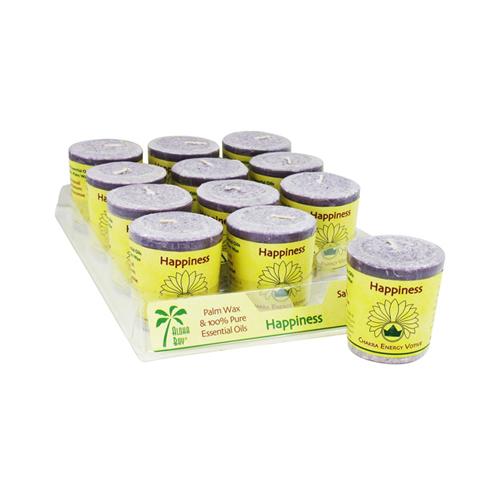Aloha Bay Chakra Votive Candle - Happiness - Case Of 12 - 2 Oz - Vita-Shoppe.com