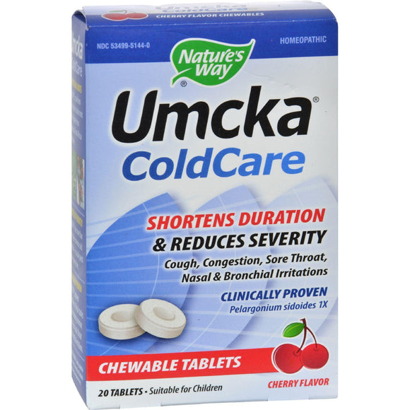 Nature's Way Umcka Coldcare Cherry - 20 Chewables - Vita-Shoppe.com