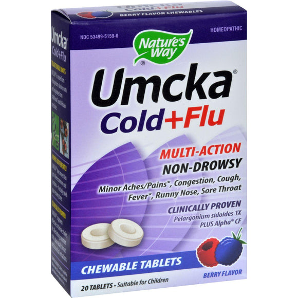 Nature's Way Umcka Cold Plus Flu Berry - 20 Chewables - Vita-Shoppe.com