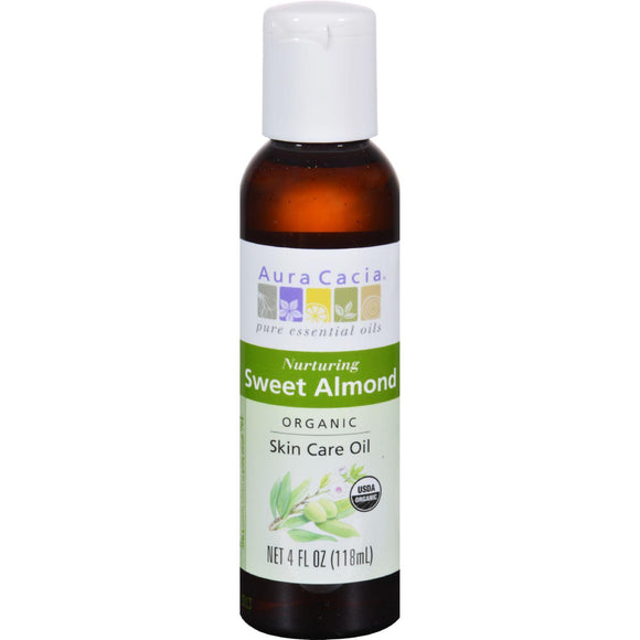 Aura Cacia Organic Aromatherapy Sweet Almond Oil - 4 Fl Oz - Vita-Shoppe.com