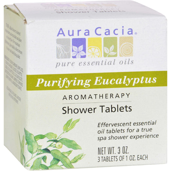 Aura Cacia Purifying Aromatherapy Shower Tablets Eucalyptus - 3 Tablets - Vita-Shoppe.com