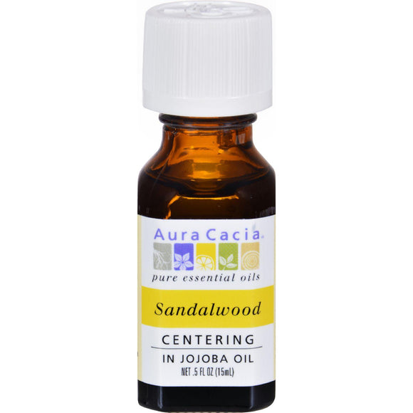 Aura Cacia Precious Essentials Sandalwood Blended With Jojoba Oil - 0.5 Fl Oz - Vita-Shoppe.com