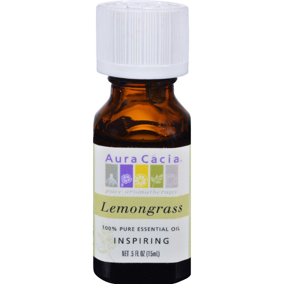 Aura Cacia Pure Essential Oil Lemongrass - 0.5 Fl Oz - Vita-Shoppe.com