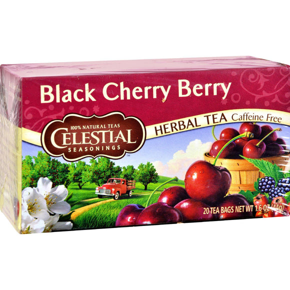 Celestial Seasonings Herbal Tea Caffeine Free Black Cherry Berry - 20 Tea Bags - Case Of 6 - Vita-Shoppe.com