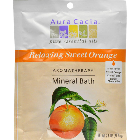Aura Cacia Aromatherapy Mineral Bath Relaxing Sweet Orange - 2.5 Oz - Case Of 6 - Vita-Shoppe.com