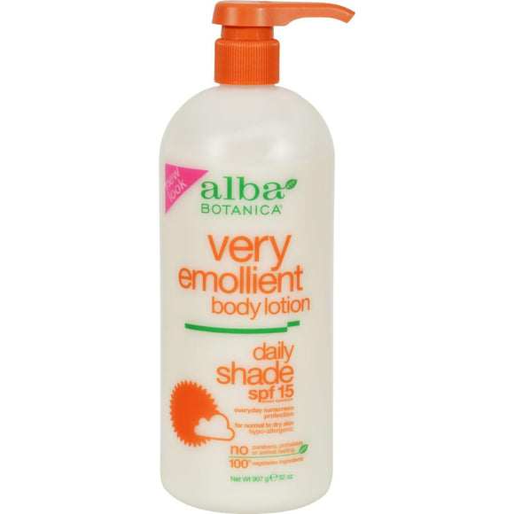 Alba Botanica Very Emollient Natural Body Lotion Spf 15 - 32 Fl Oz - Vita-Shoppe.com