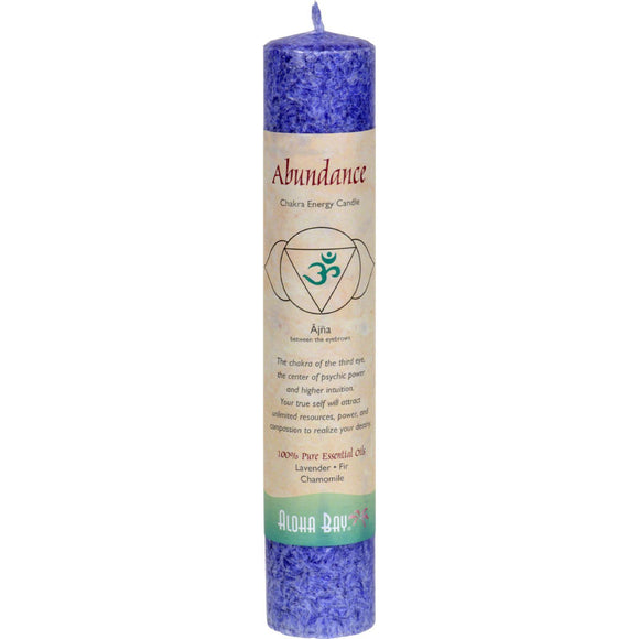 Aloha Bay Chakra Pillar Candle Abundance Indigo - 1 Candle - Vita-Shoppe.com