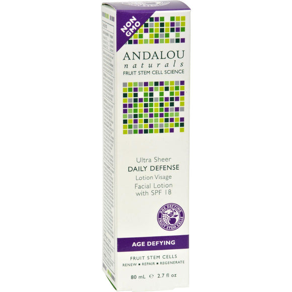 Andalou Naturals Ultra Sheer Daily Defense Facial Lotion With Spf 18 - 2.7 Fl Oz - Vita-Shoppe.com