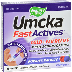 Nature's Way Umcka Fastactives Cold Plus Flu Relief Berry - 10 Packets - Vita-Shoppe.com