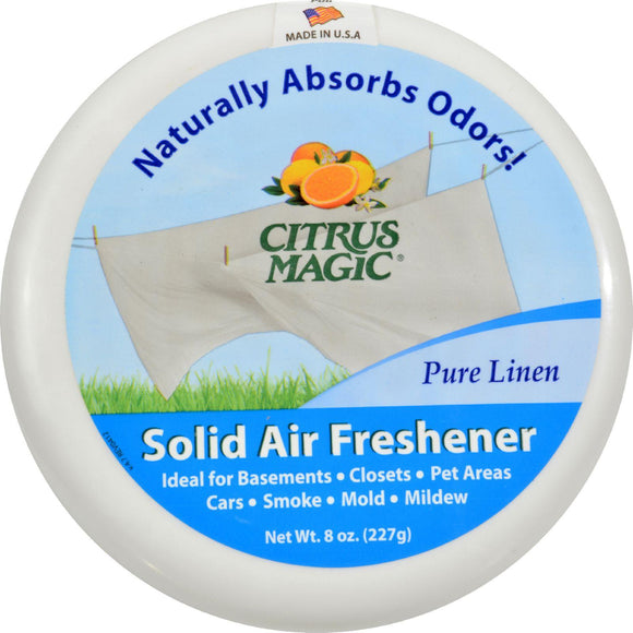 Citrus Magic Solid Air Freshener - Pure Linen - Case Of 6 - 8 Oz - Vita-Shoppe.com