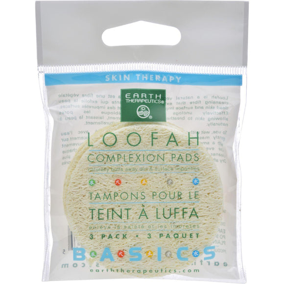 Earth Therapeutics Loofah Complexion Pads - 3 Pads - Case Of 12 - Vita-Shoppe.com