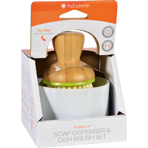 Full Circle Home Bubble Up Brush Plus Soap Dish- White - Case Of 4 - Vita-Shoppe.com