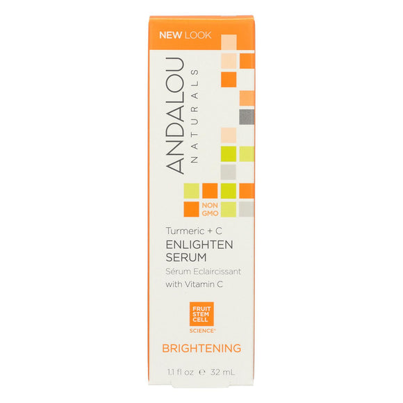 Andalou Naturals Enlighten Serum Turmeric + C Brightening - 1.1 Oz - Vita-Shoppe.com