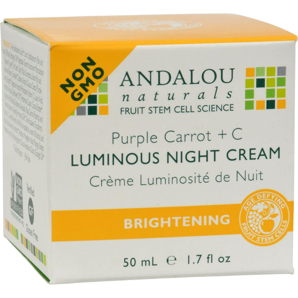 Andalou Naturals Luminous Night Cream Purple Carrot + C - 1.7 Oz - Vita-Shoppe.com