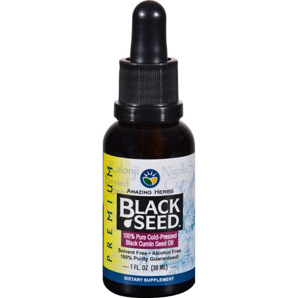 Amazing Herbs Black Seed Oil - Cold Pressed - Premium - 1 Fl Oz - Vita-Shoppe.com