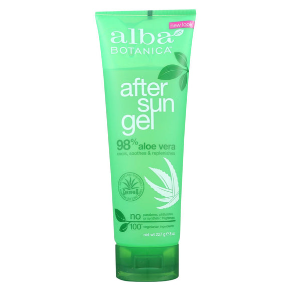 Alba Botanica After Sun Gel - 98% Aloe - 8 Oz - Vita-Shoppe.com