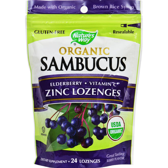 Nature's Way Lozenge - Organic - Elderberr Zinc - 24 Count - Vita-Shoppe.com