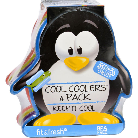 Fit And Fresh Ice Packs - Cool Coolers - Multicolored Penguin - 4 Count - Vita-Shoppe.com