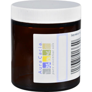Aura Cacia Bottle - Glass - Amber - Wide Mouth With Writable Label - 4 Oz - Vita-Shoppe.com