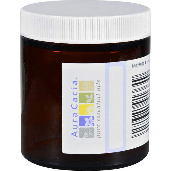 Aura Cacia Bottle - Glass - Amber - Wide Mouth With Writable Label - 4 Oz - Vita-Shoppe.com