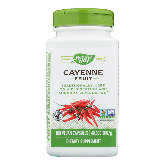 Nature's Way - Cayenne 40000 Hu - 450 Mg - 180 Capsules - Vita-Shoppe.com