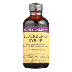 Honey Gardens Apiaries Elderberry Syrup - Apitherapy Raw Honey - Propolis And Elderberries - Cough - 4 Oz - Vita-Shoppe.com