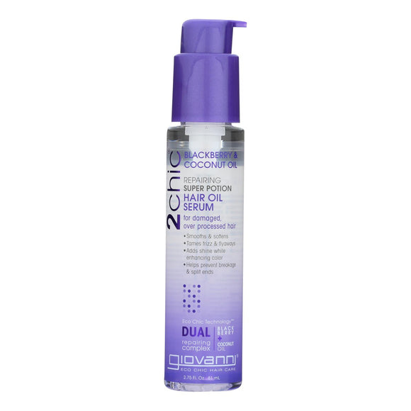 Giovanni Hair Care Products Hair Oil Serum - 2chic - Repairing Super Potion - Blackberry And Coconut Milk - 2.75 Oz - 1 Each - Vita-Shoppe.com