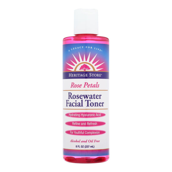Heritage Store - Rosewater Facial Toner - 1 Each - 8 Oz - Vita-Shoppe.com