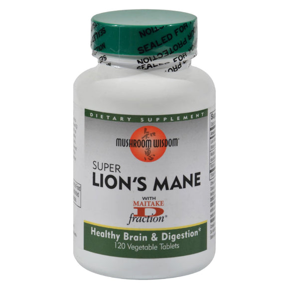 Mushroom Wisdom Super Lion's Mane - 120 Vegetable Tablets - Vita-Shoppe.com